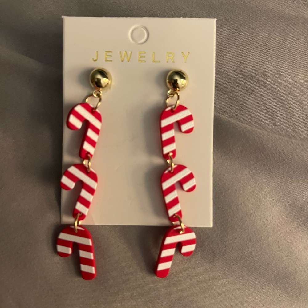 Red and White Candy Cane Earrings